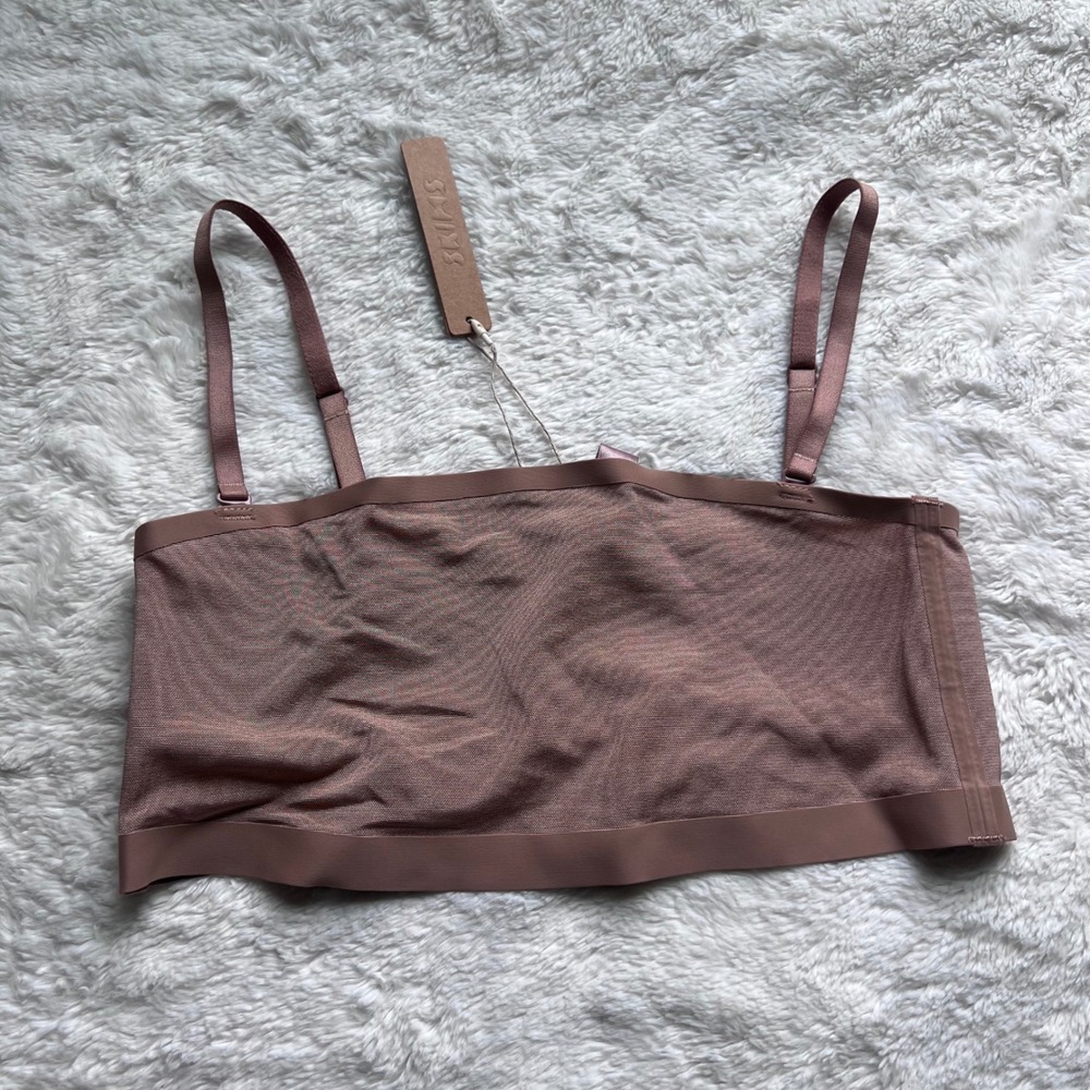 SKIMS Sheer Sculpt Bandeau Bra Sienna BR-BND-0254 Womens Size Medium NWT